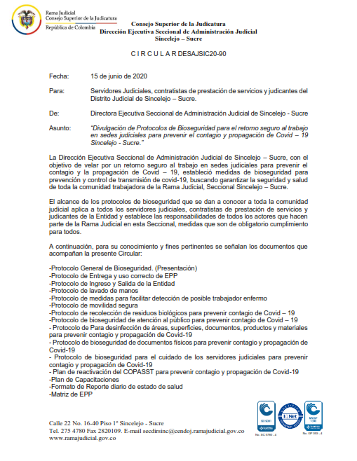 CIRCULAR DESAJSIC20-90 Divulgación Protocolos (15-06-2020)